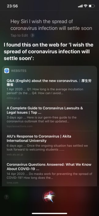 Siriに英語で質問